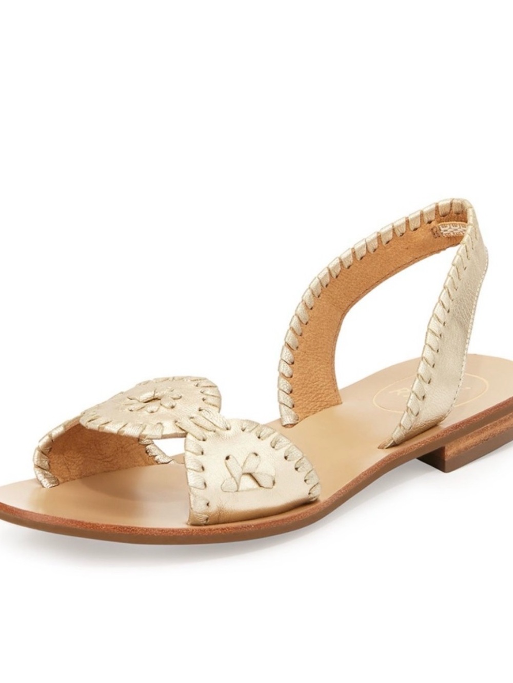 Women's Metallic Leather Sandal with Back Strap - Jack Roger’s Liliana slingback